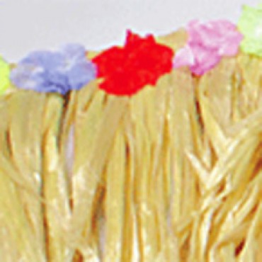 Natural Table Skirt w/Flowers<br>Each